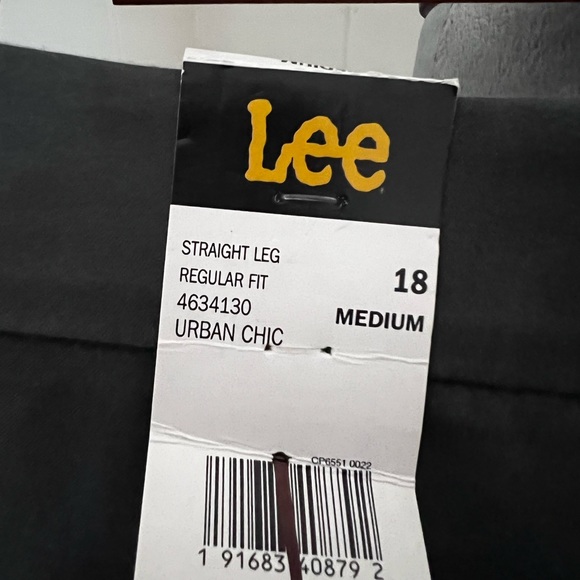 NWT Lee Trouser Pants, Gray, Size 18 - Picture 5 of 7